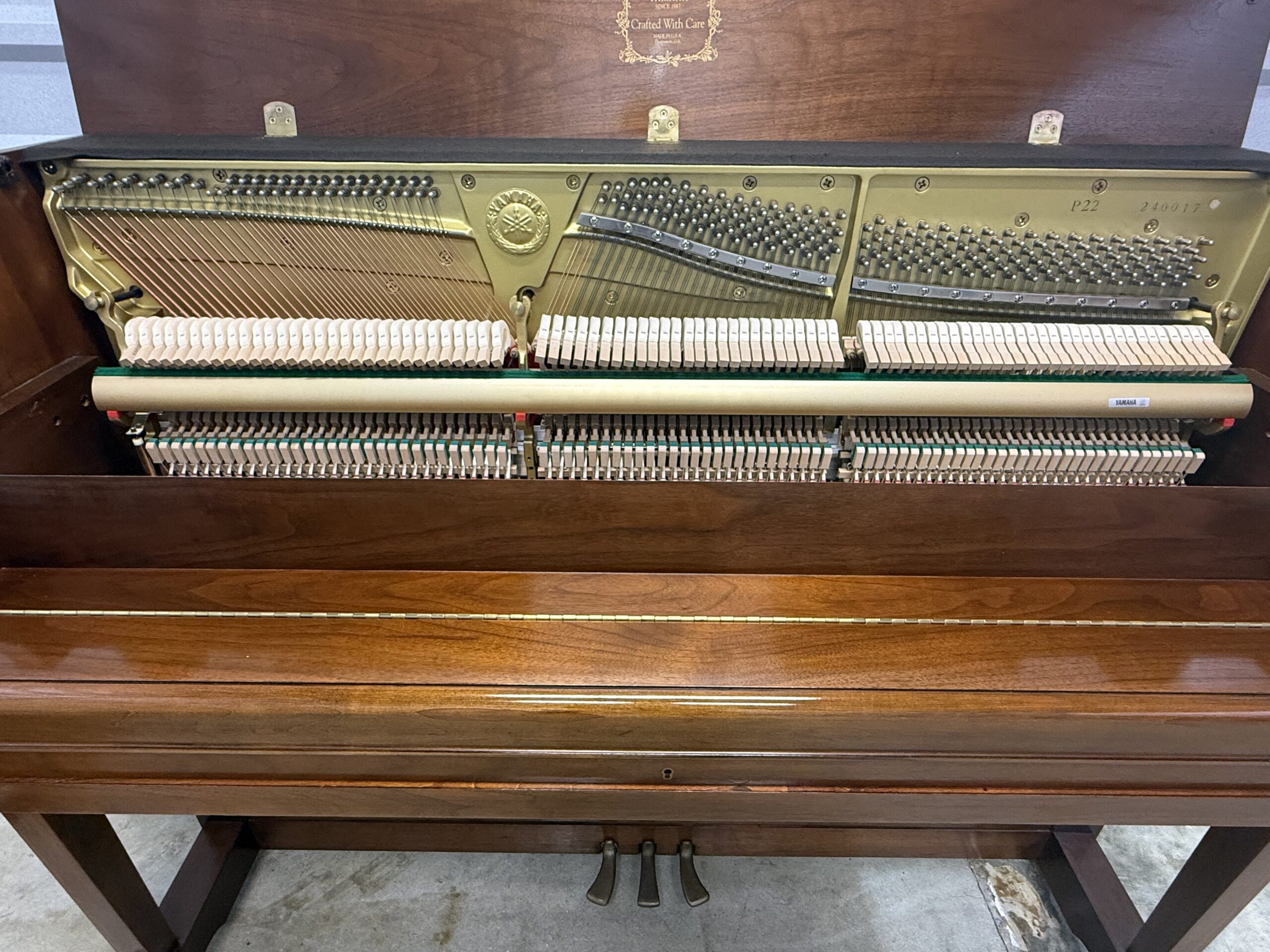 Yamaha P22 Upright Piano – Satin Walnut – MINT Condition - Image 3
